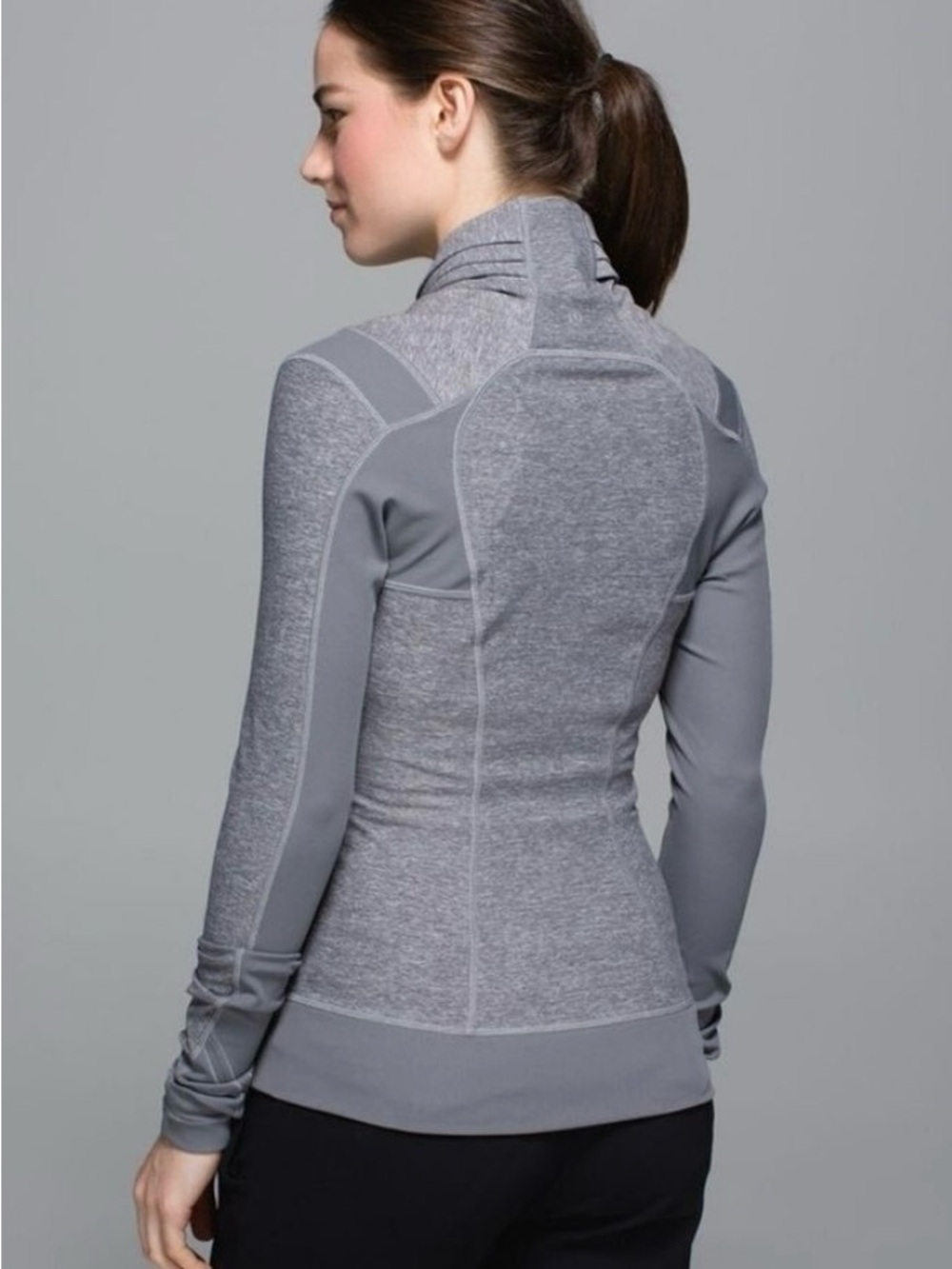 Lululemon Bhakti Yoga Jacket Asymmetrical Double Zip Up -Heather Grey- size 12